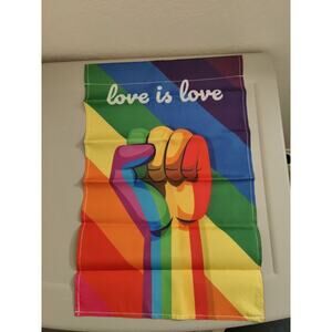 Yard Garden Flag Love Is Love Welcome Home Flag Show your Love Power Hand 12x18